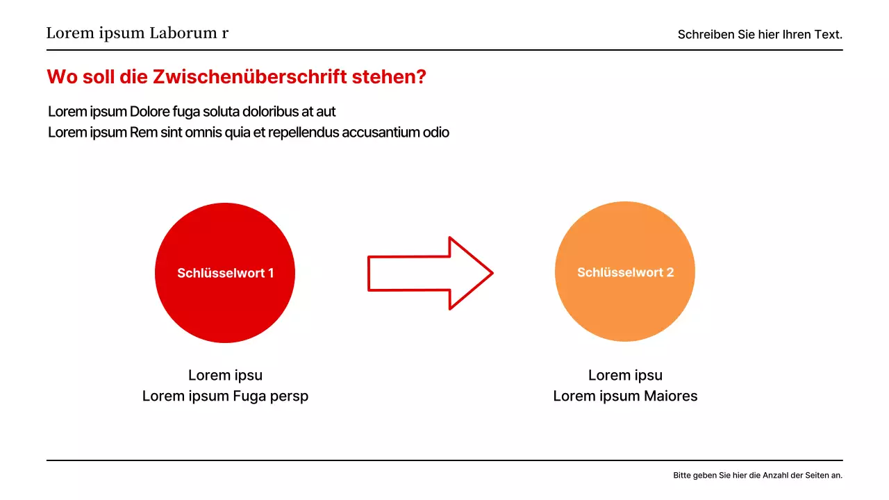 Eine einfache rote und graue Layout-Präsentation