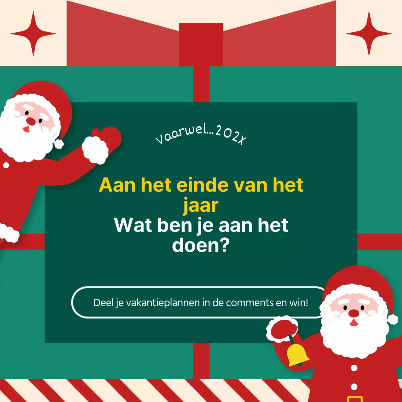 Maak reclame voor een schattig pakket met kerstsjablonen in groen en rood