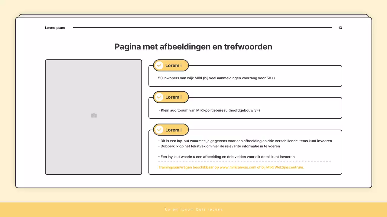 Een eenvoudige geel-witte nieuwsbriefpost van het welzijnskantoor