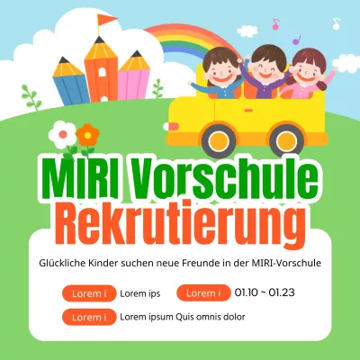 Förderung von Grün und Regenbogenfarben zur Anwerbung neuer Kindergartenkinder