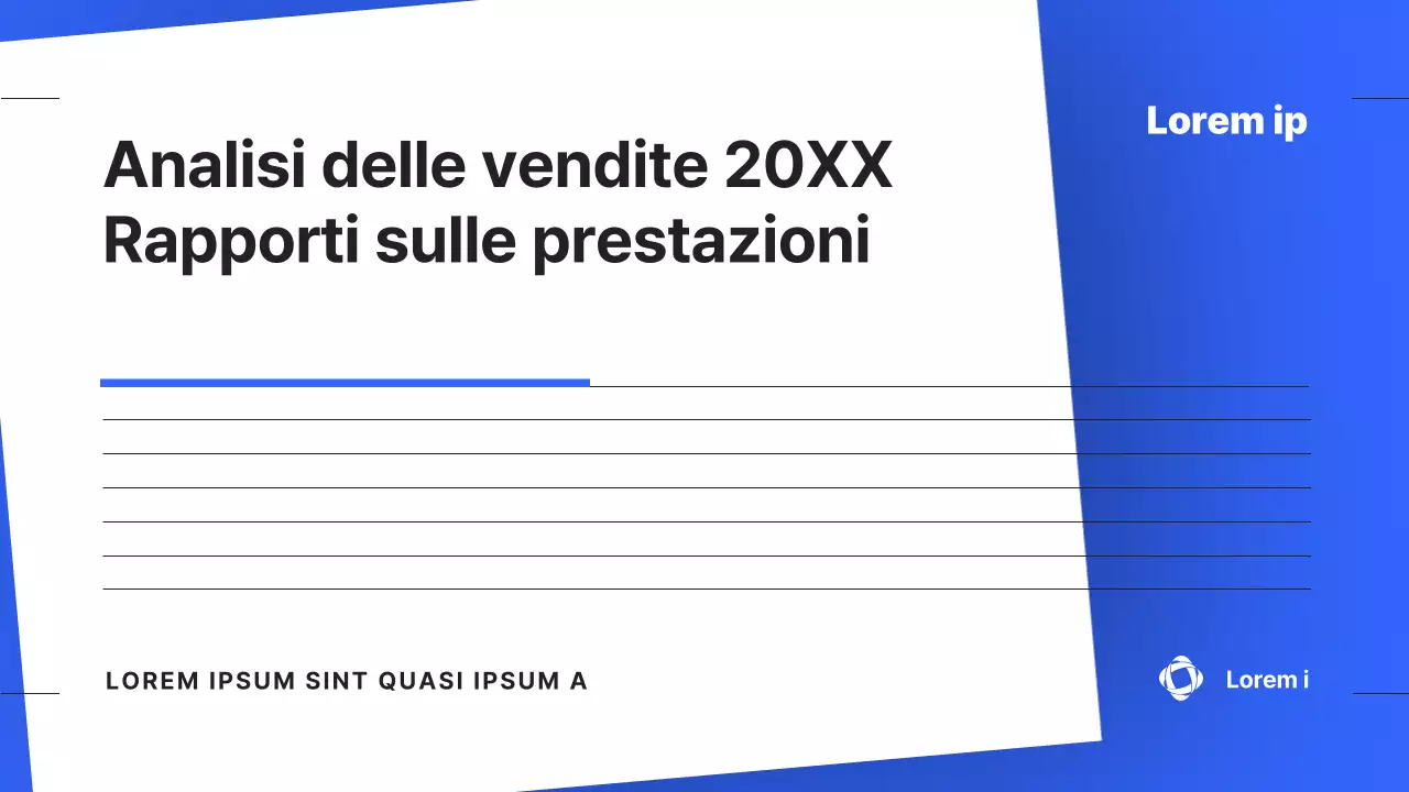 Un semplice rapporto di performance di fine anno in blu