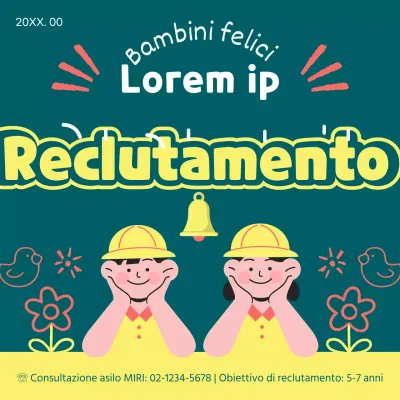 Posto di reclutamento per la scuola dell'infanzia giallo-verde