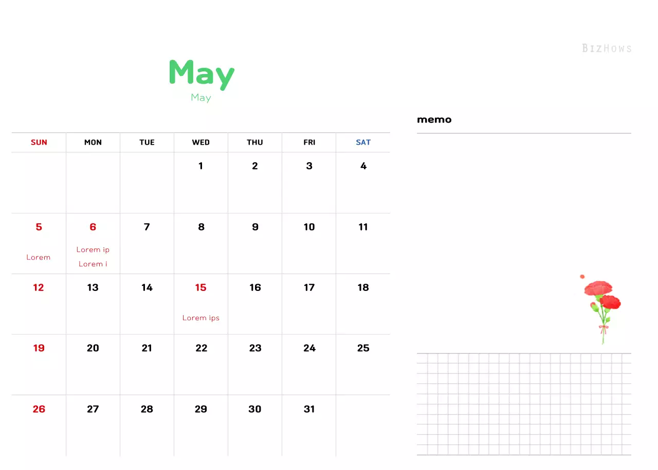 New Year's calendar with a warm, illustrated feel