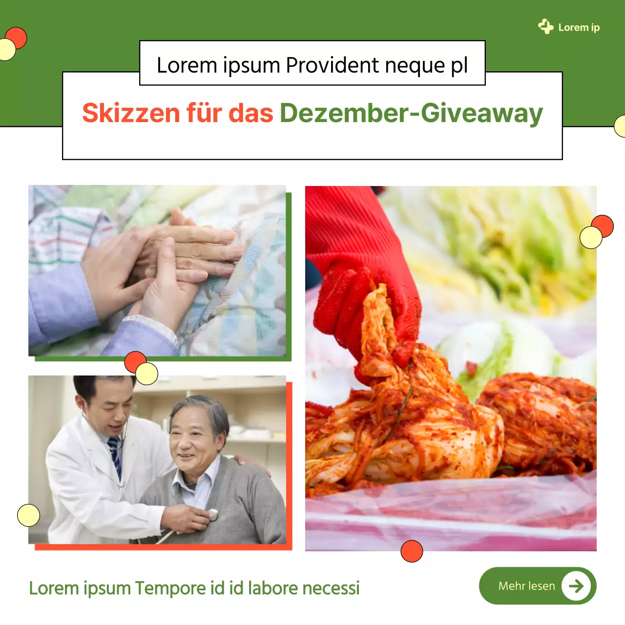 Der gemütliche Veranstaltungs-Newsletter des orangefarbenen und khakifarbenen Sozialgebäudes