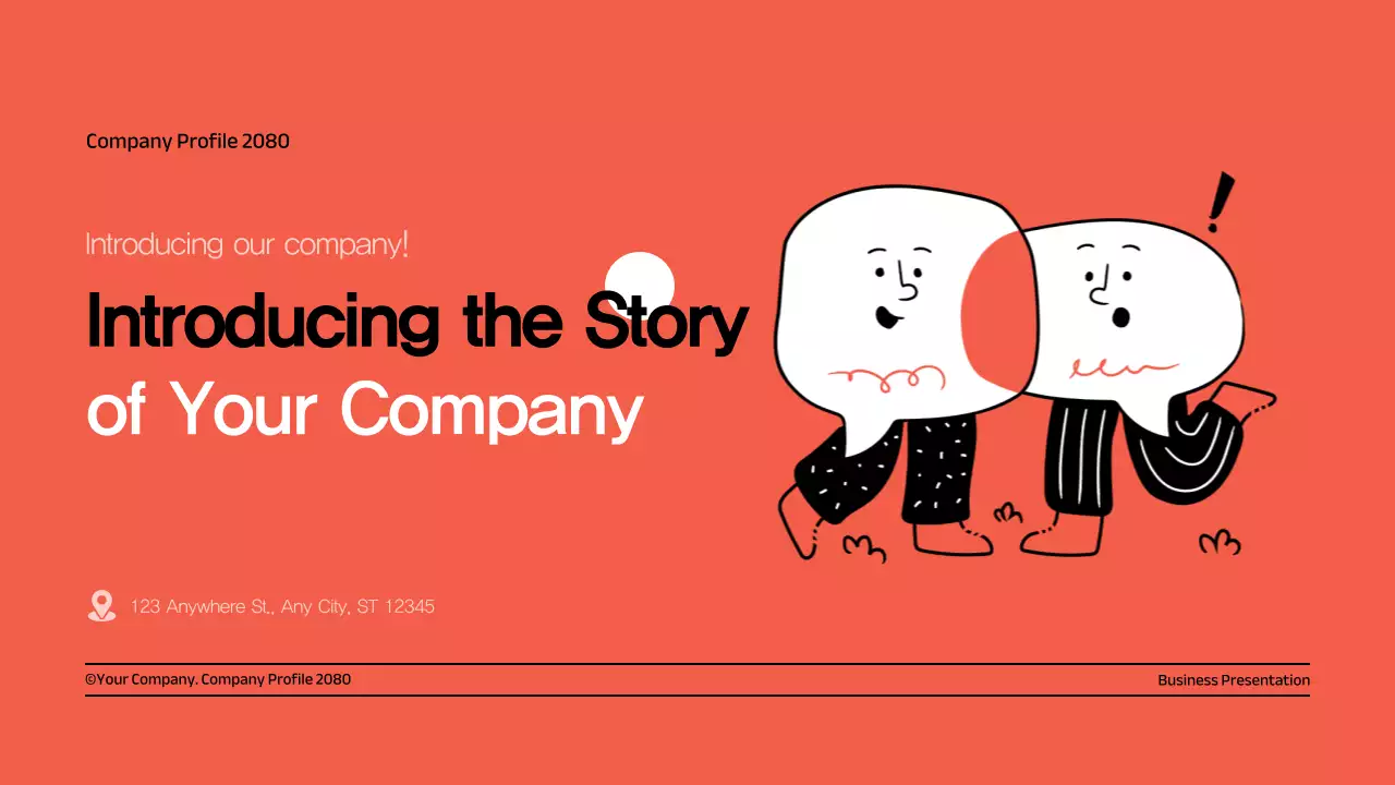 빨강과 검정의 심플한 회사 소개서