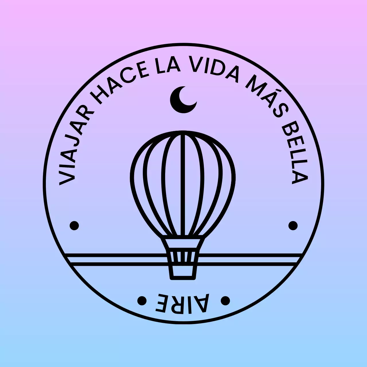 Logotipo del globo aerostático con degradados