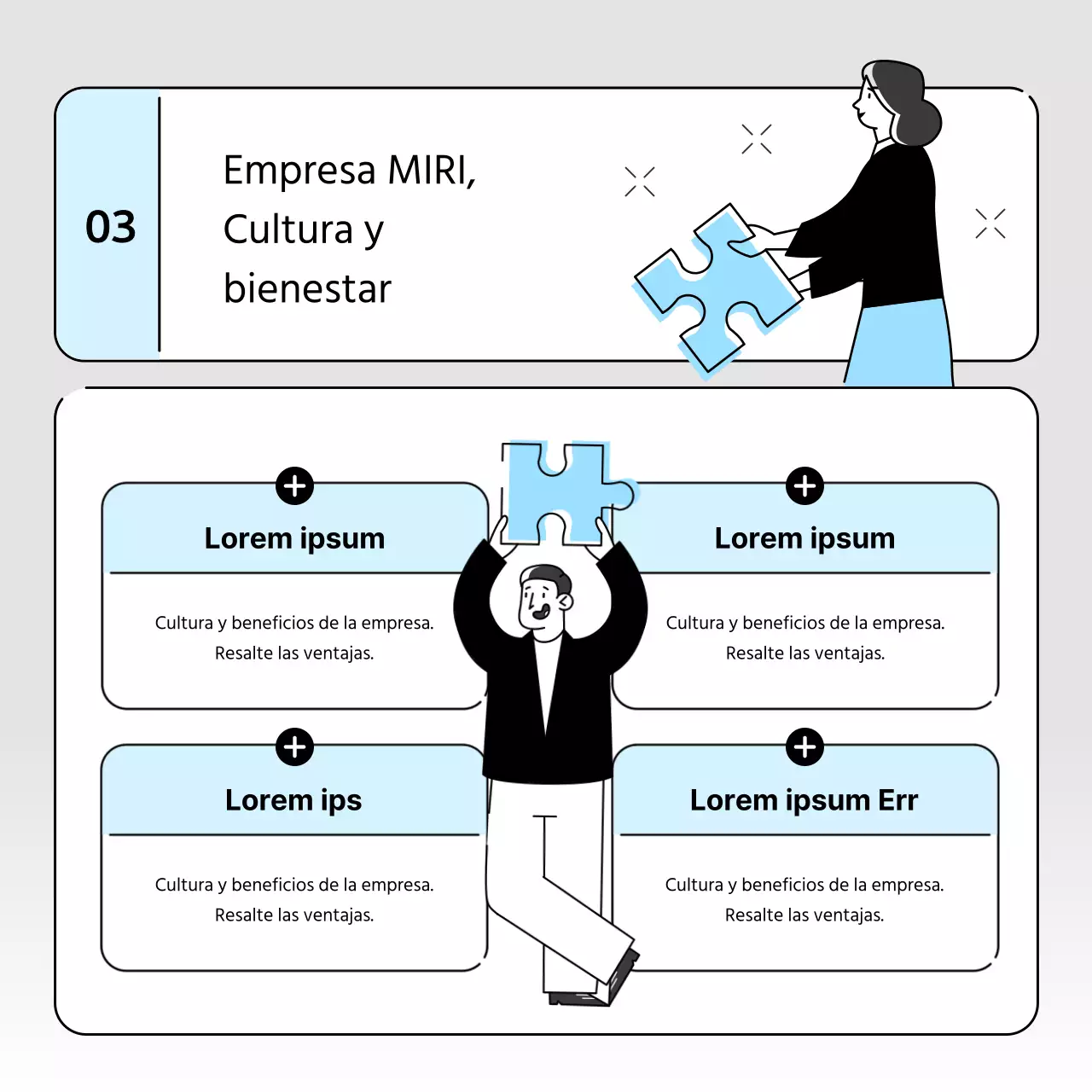 Carta de empresa para una imagen de marca sencilla en azul claro y gris