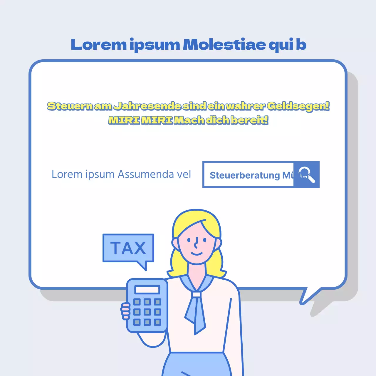 Ein einfacher blauer und gelber Leitfaden für Konzepte und Terminologie zum Jahresende