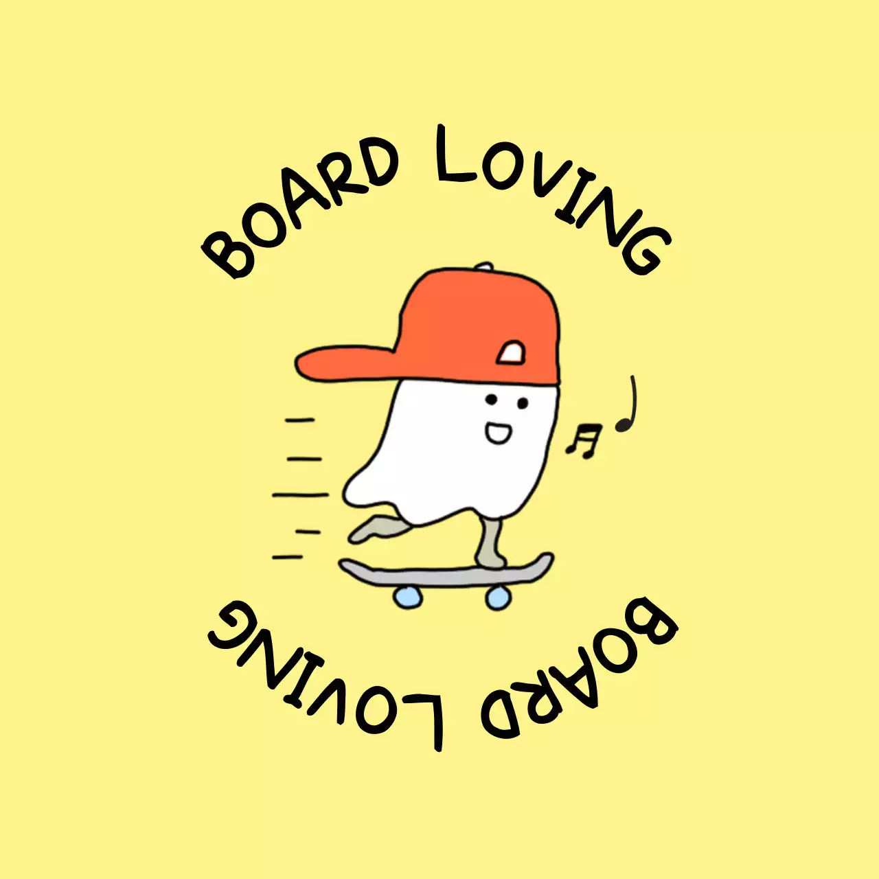 Yellow and orange ghost riding a board illustration Personalized Goods
