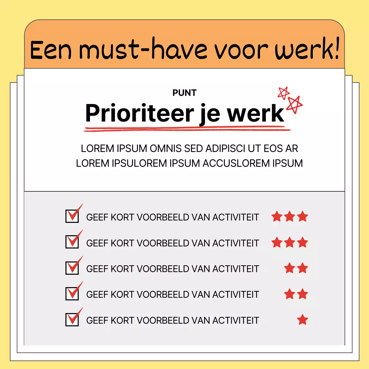 Eenvoudige zakelijke tips in geel en zwart