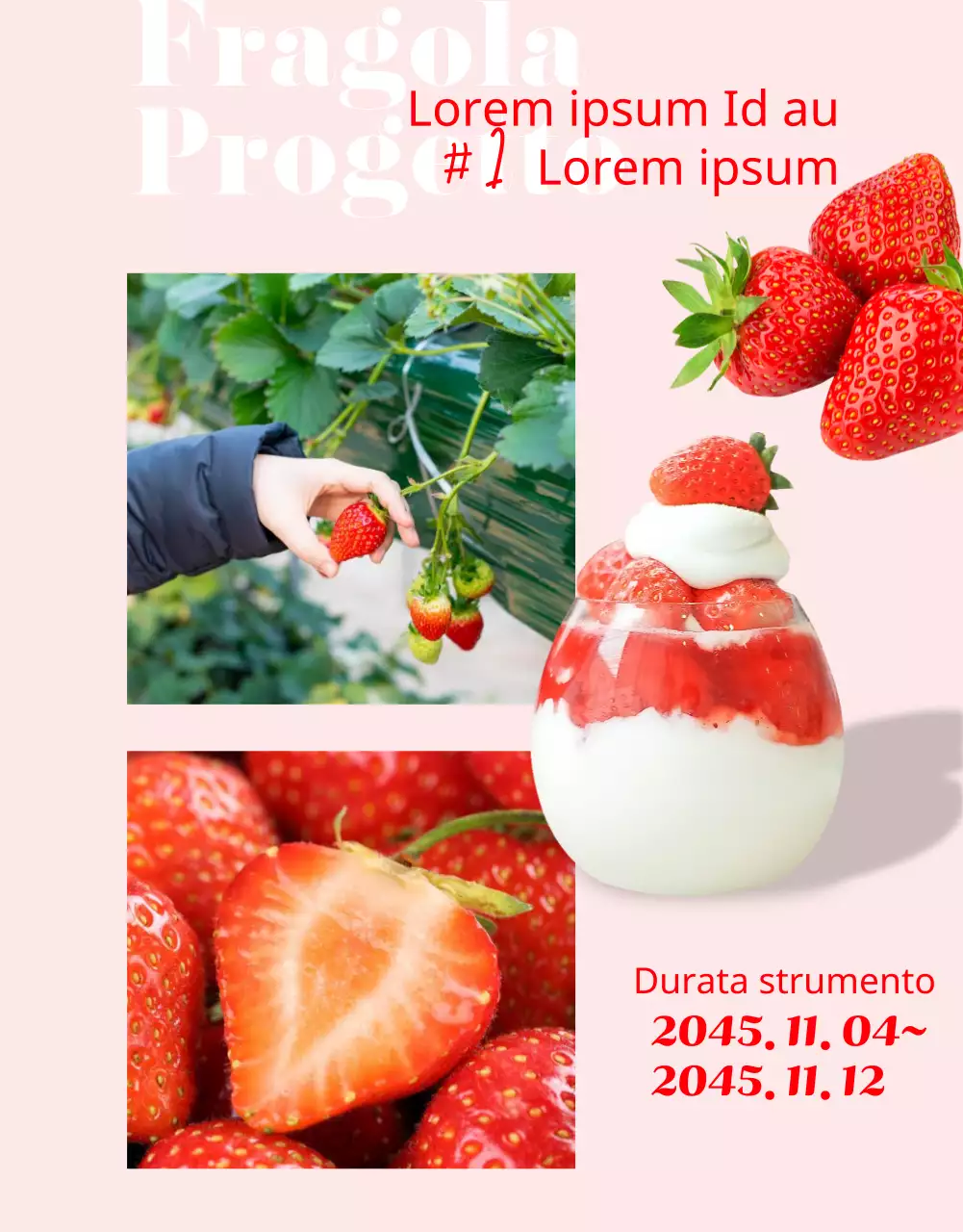 Promuovete la vendita di strumenti rossi e graziosi a forma di fragola.