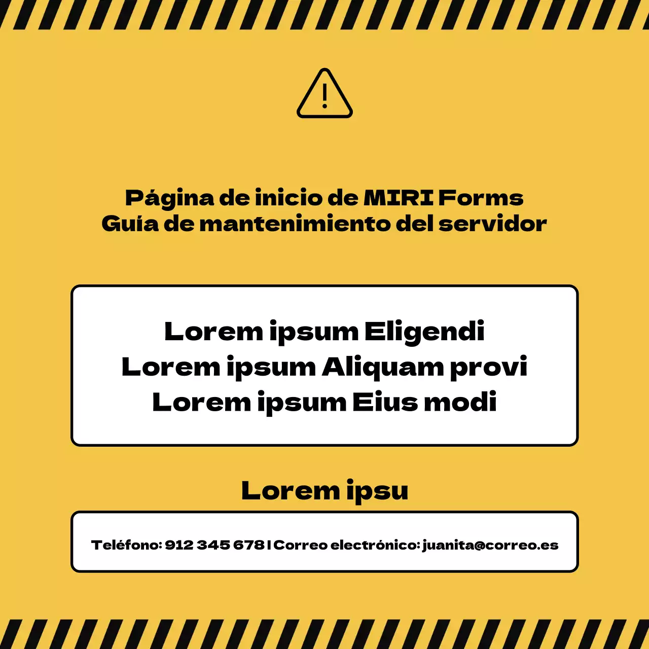 Una guía minimalista de anuncios de interrupción en negro y amarillo