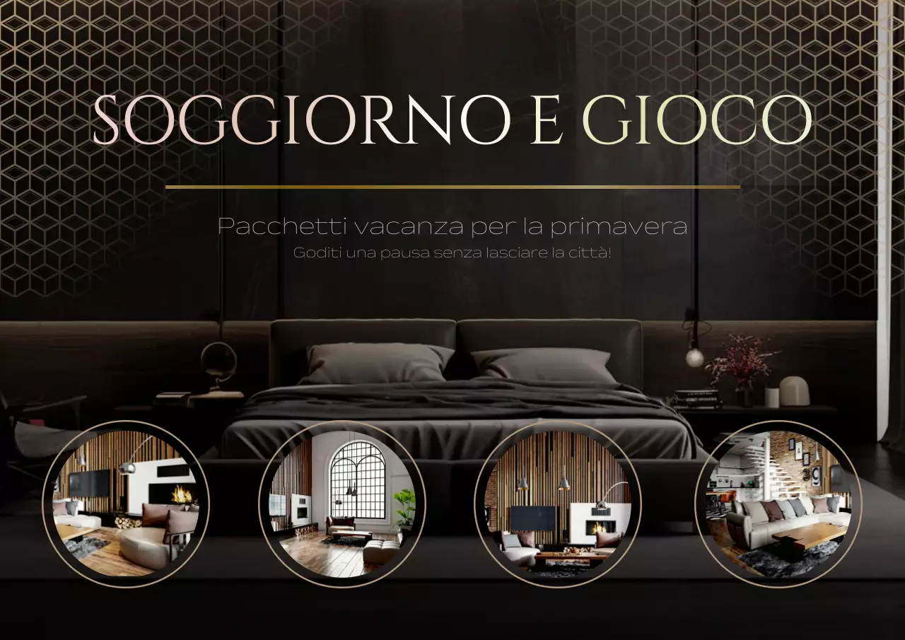 Pacchetto soggiorno elegante nero e oro Pubblicità