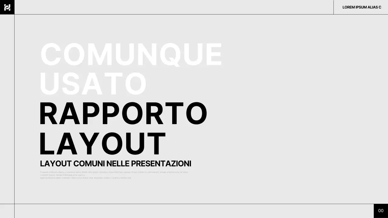 Relazione semplice, grigia e nera, layout comune