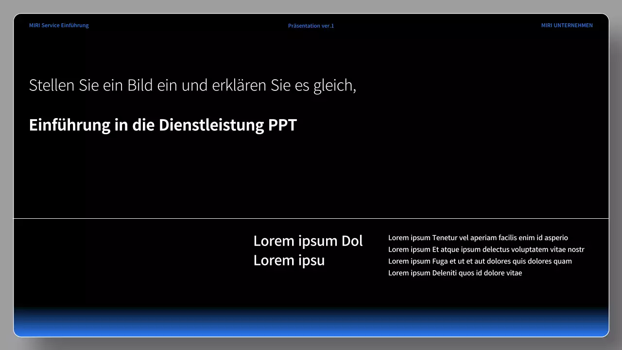 Eine einfache schwarz-blaue Dienstanweisung