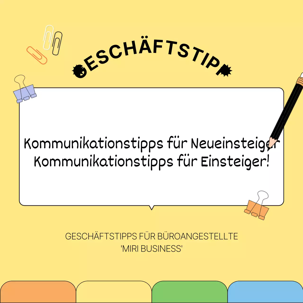 Einfache Business-Tipps in Gelb und Schwarz