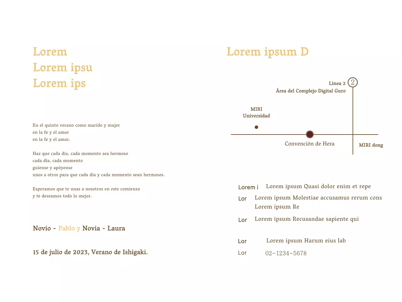 Diseño de invitación de boda con grandes letras doradas y fecha sobre fondo color vino