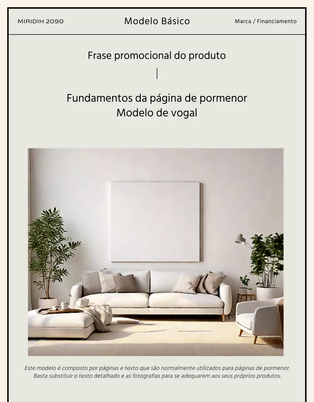 Estilo básico em preto e bege Declaração de marca de comércio