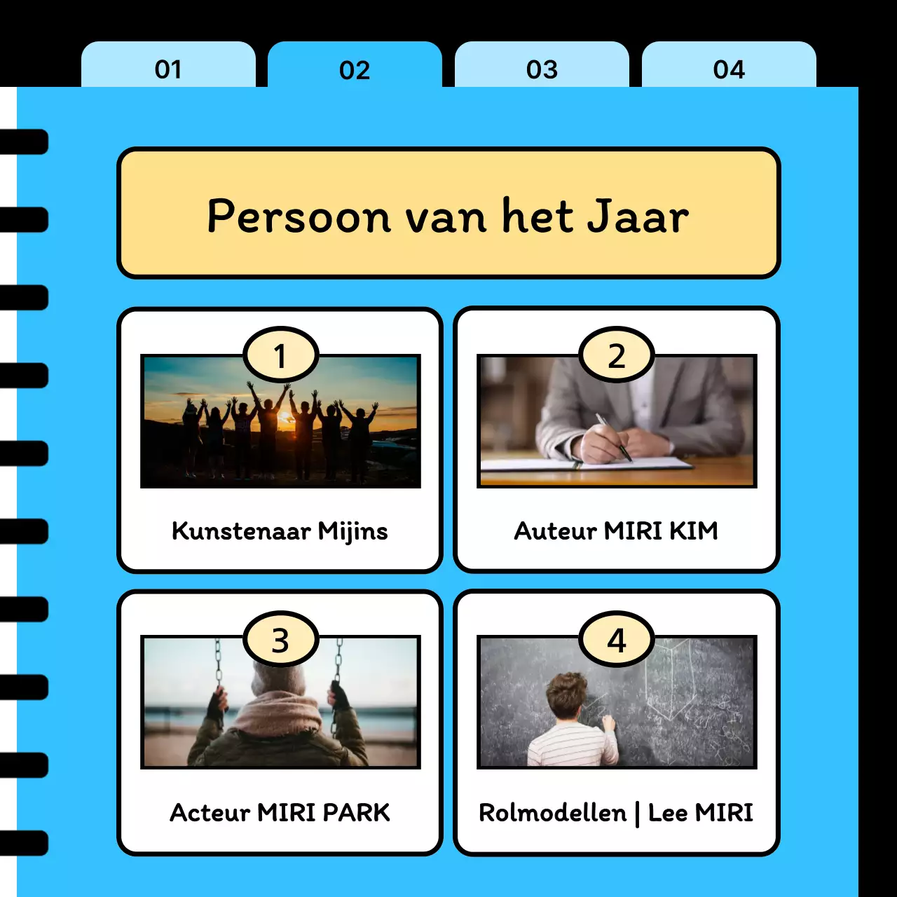 Een kitscherige vraag-en-antwoordpost in Nieuwjaarsdag en lichtblauw