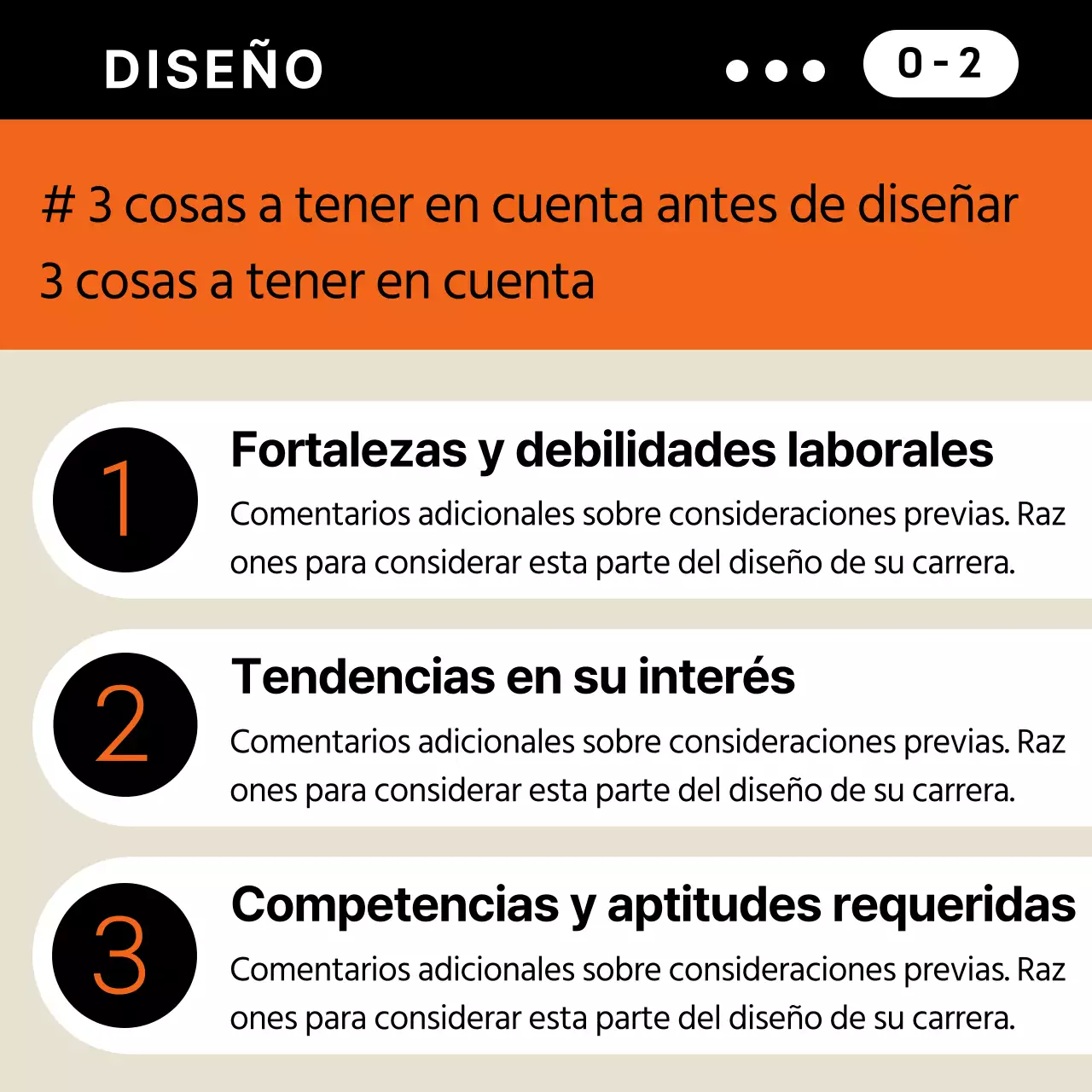 Plan de empresa sencillo en naranja y beige