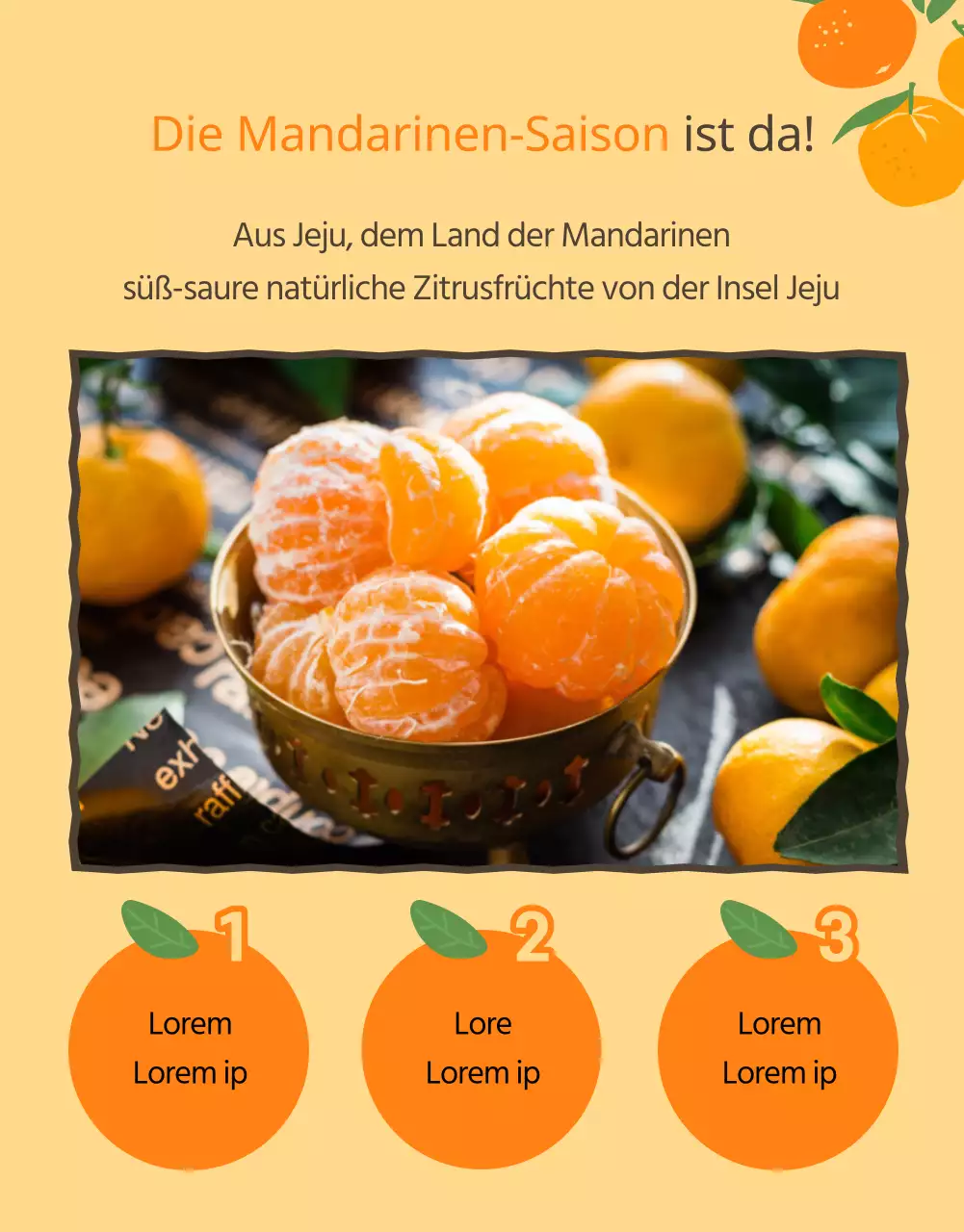 Förderung von Orangen und Zitrusfrüchten