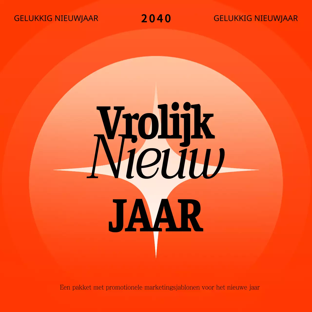 Promoot een nieuwjaarsmarketsjabloon in oranje en mint