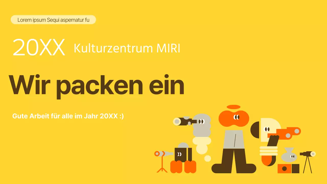 Ein einfacher Leistungsbericht zum Jahresende in Gelb und Beige