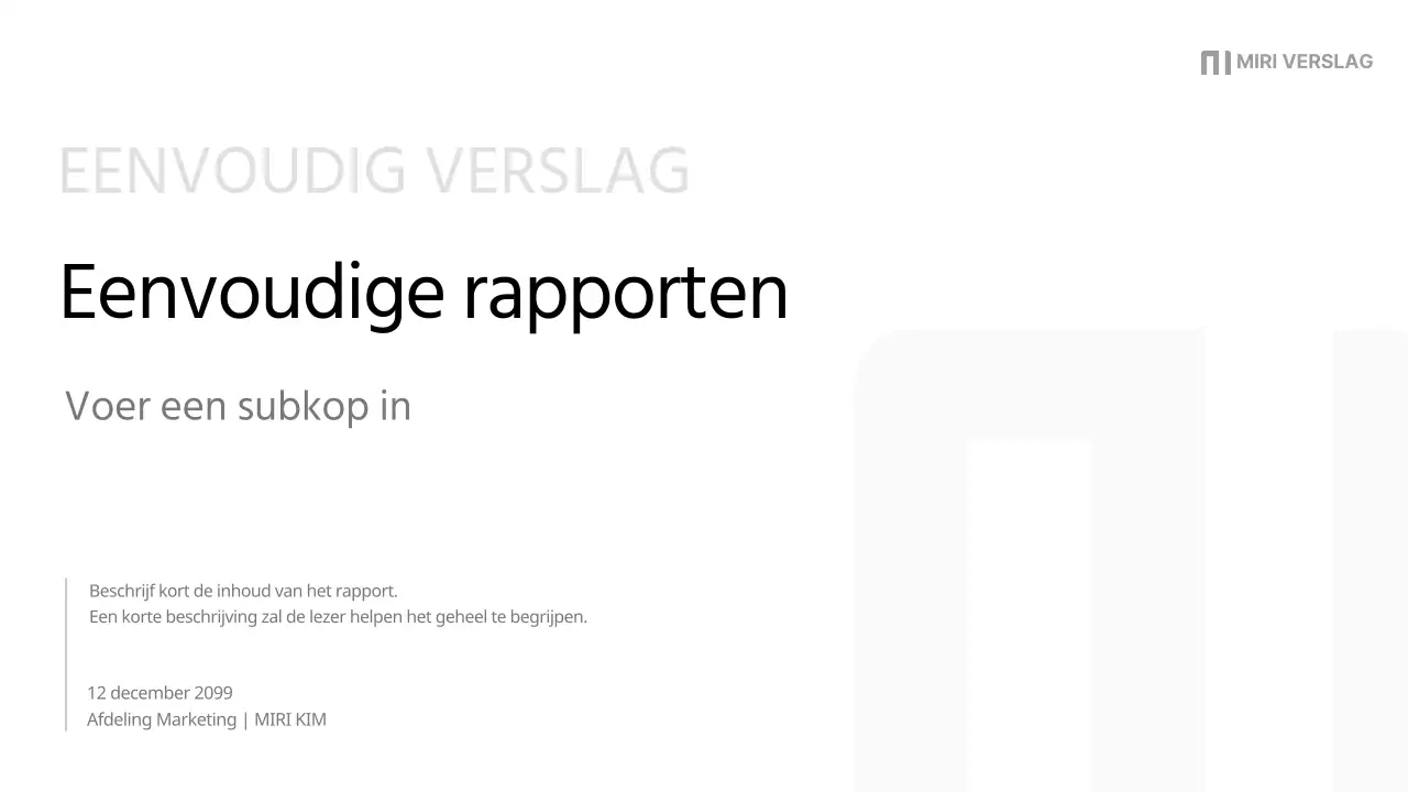 Een eenvoudig bedrijfsrapport in zwart en grijs