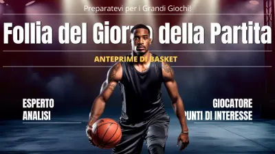 Materiale promozionale di tendenza blu e rosso per l'anteprima della March Madness