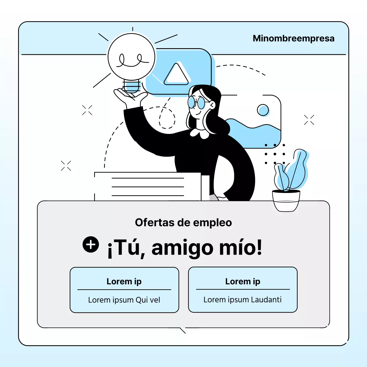 Carta de empresa para una imagen de marca sencilla en azul claro y gris