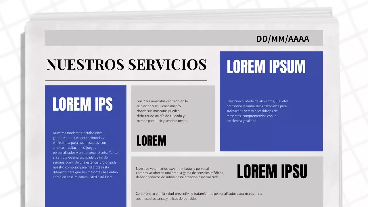 Tema de periódico clásico azul y negro Informe de empresa