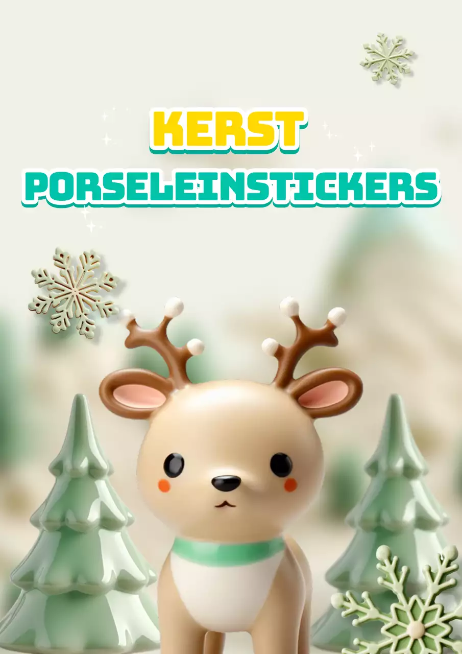 Kerst Porselein Stickers