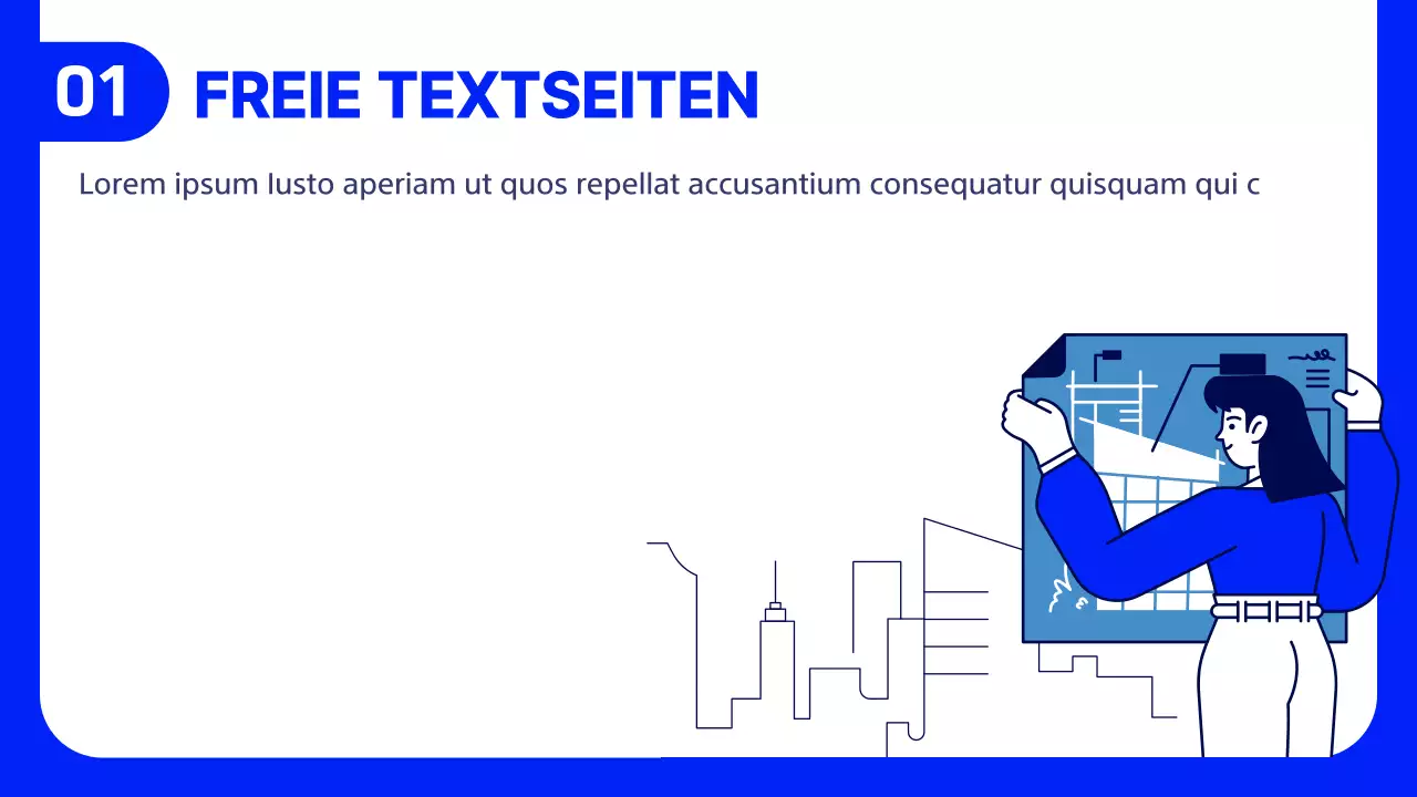 Ein moderner, marineblauer und weißer entwässerungstechnischer Bericht