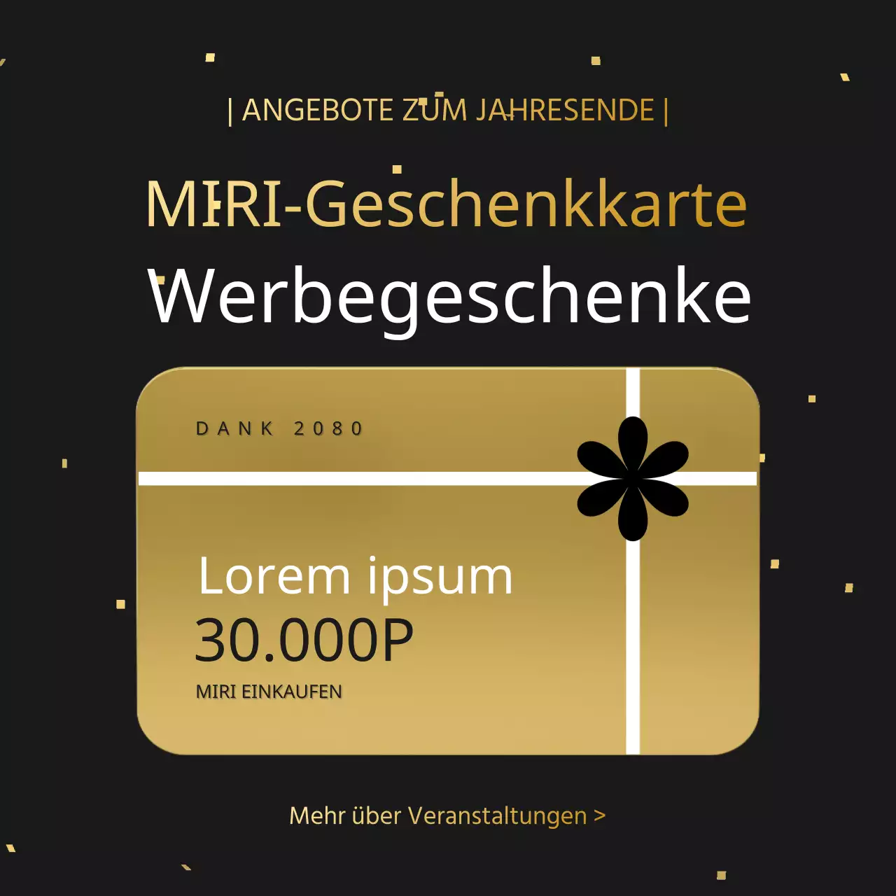Werben Sie für eine luxuriöse Preisverleihung zum Jahresende in Gold und Schwarz