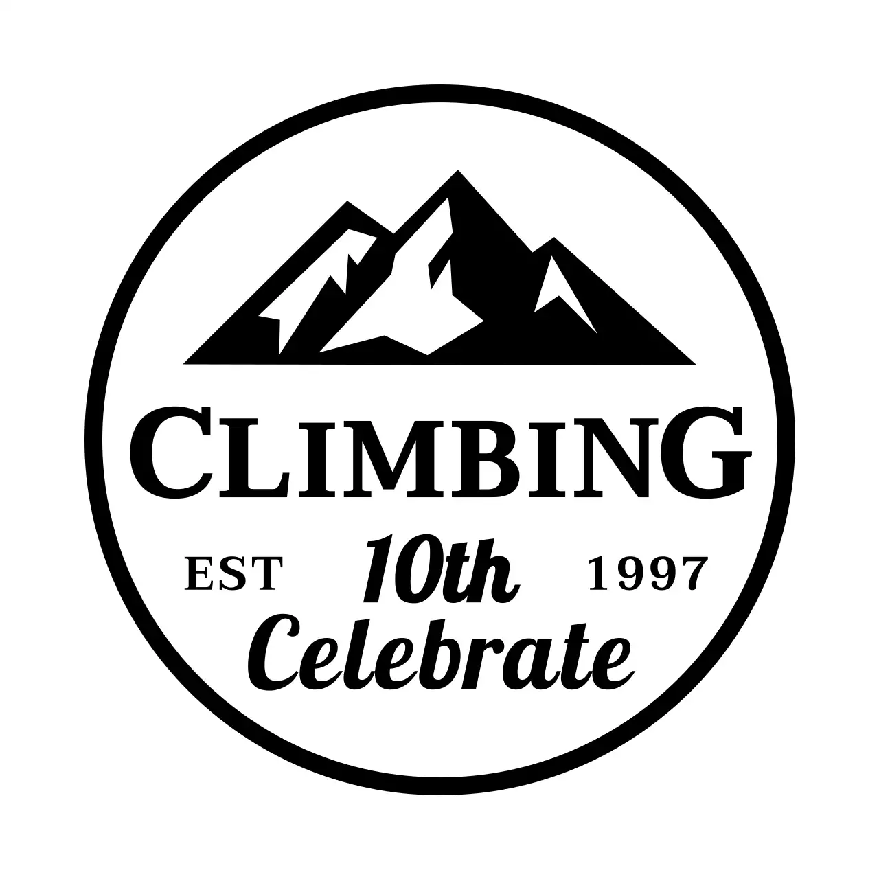 Simple concept for a hiking club with mountain illustrations and serif typeface