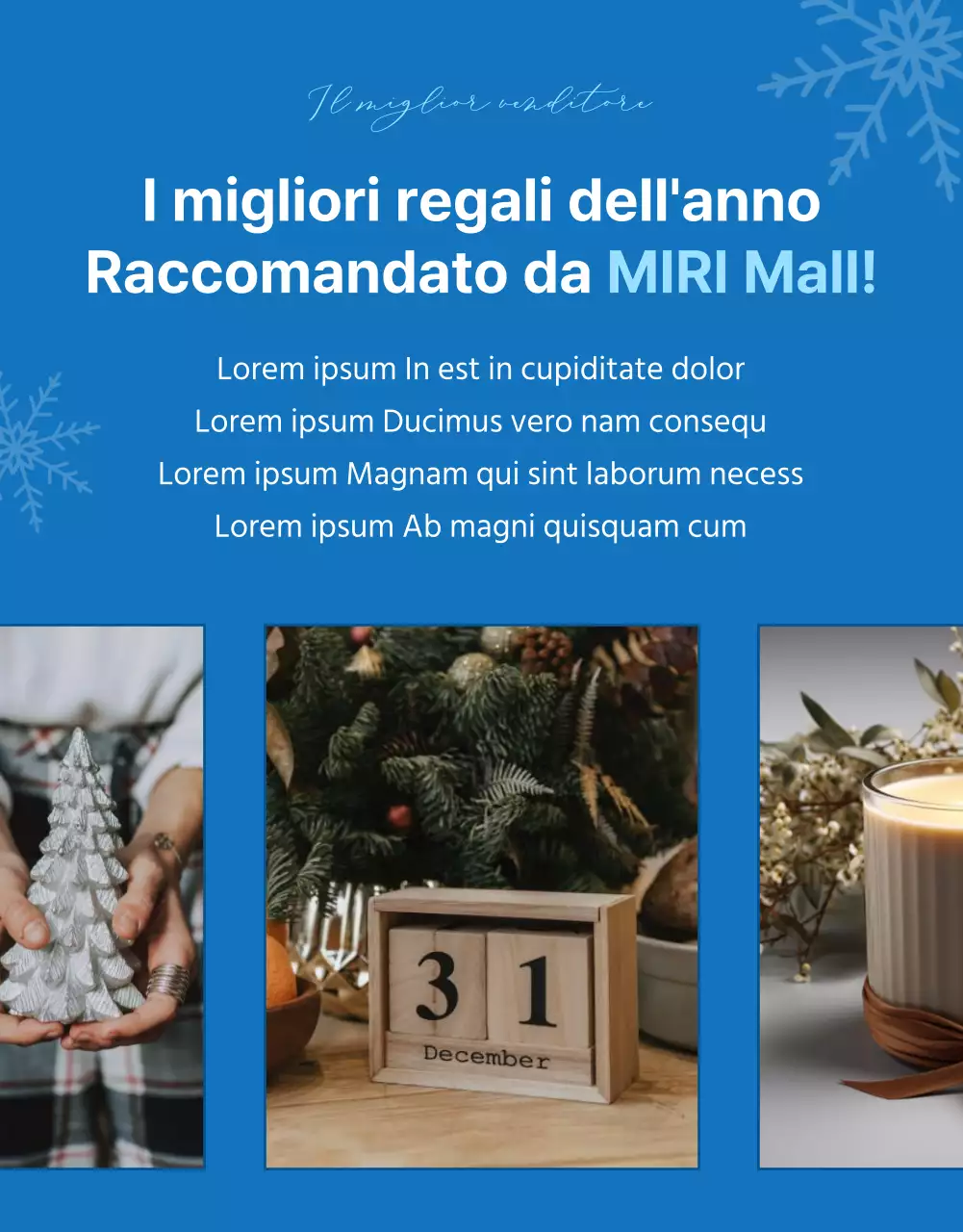 Promuovere un abbigliamento invernale moderno in blu e azzurro