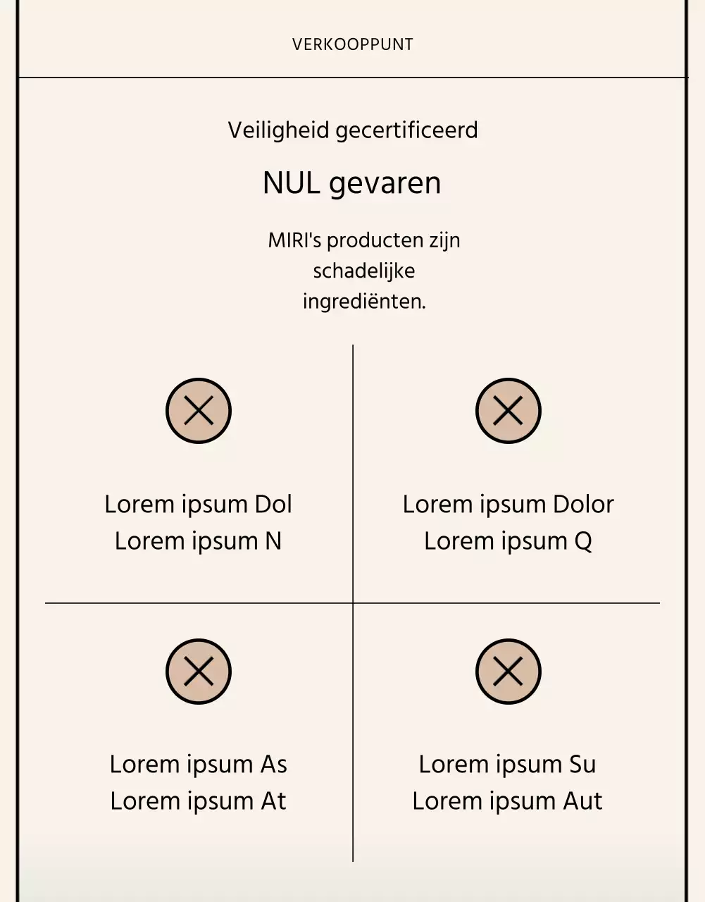 Basisstijl in zwart en beige Merkverklaring handel