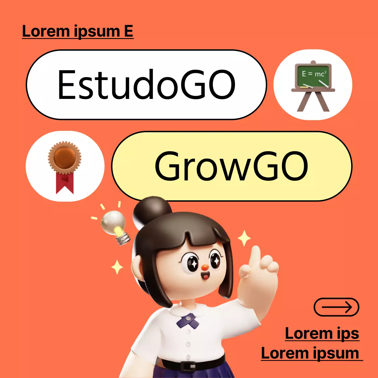 Promover as promoções das férias escolares em laranja e preto.