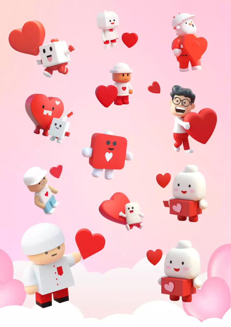 Valentijnsdag Hartenstickers