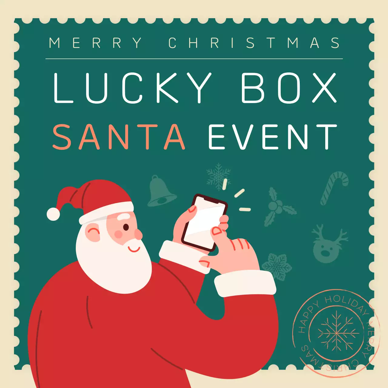 레드 레트로 크리스마스 이벤트 소셜 미디어 게시물