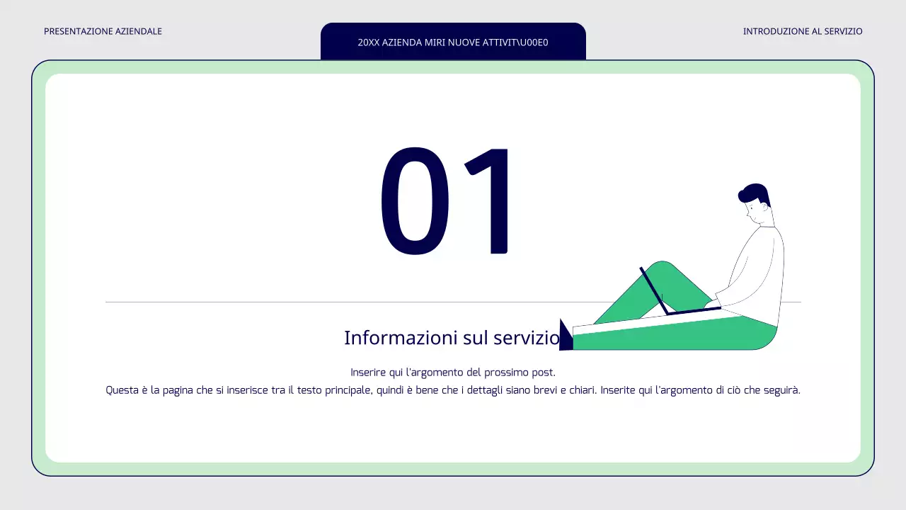 Una semplice piazzola di servizio verde e grigia