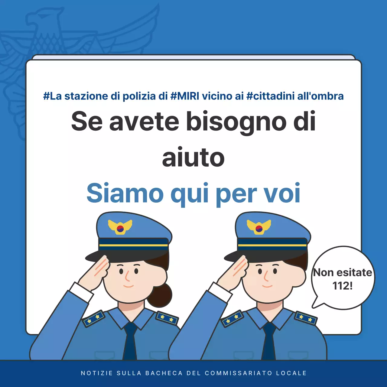 Affissioni di default del bollettino della stazione di polizia in blu e blu navy