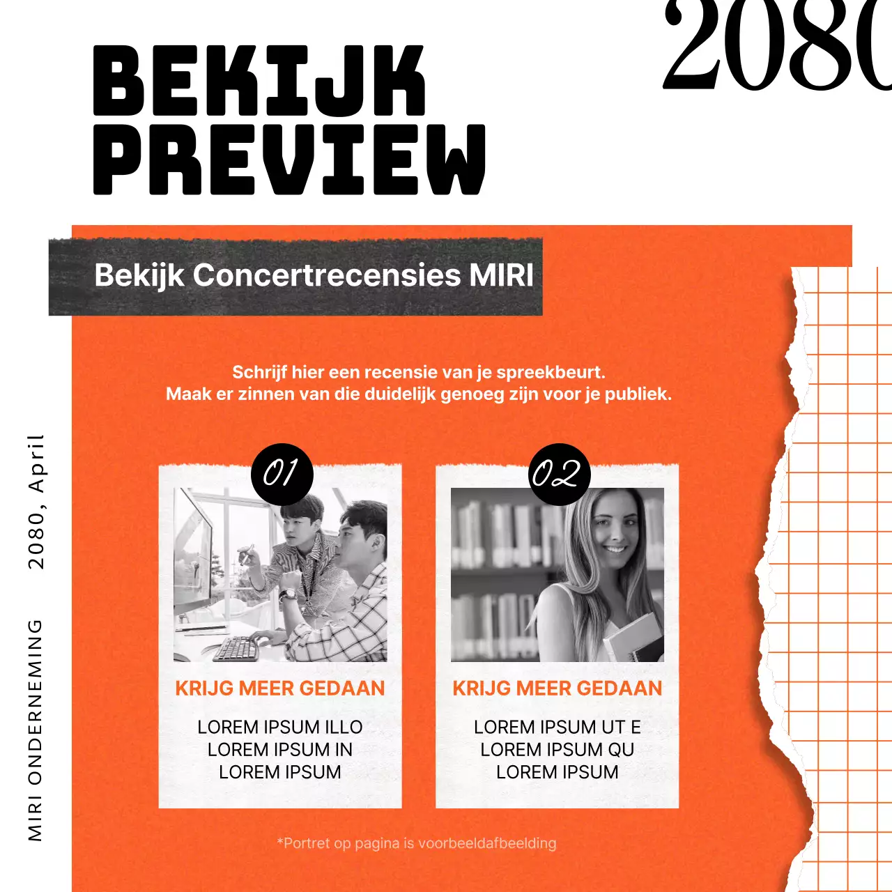 Promoot oranje en blauwe wandelconcerten