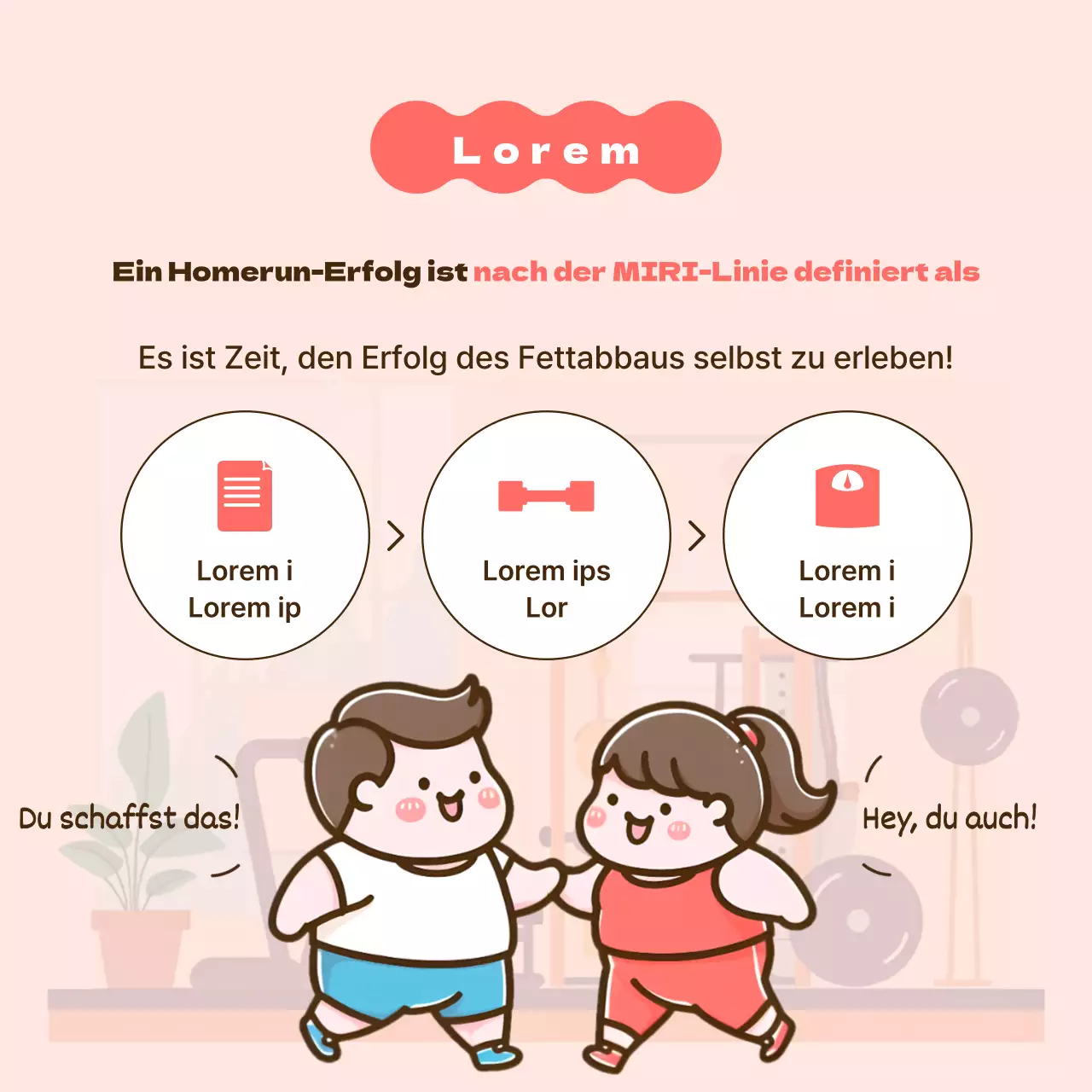 Werben Sie für ein einfaches rosa-braunes Heimtraining, um Unterstützer zu gewinnen