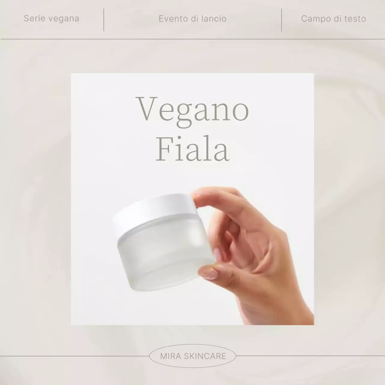 Promuovere una semplice cura cosmetica della pelle in beige