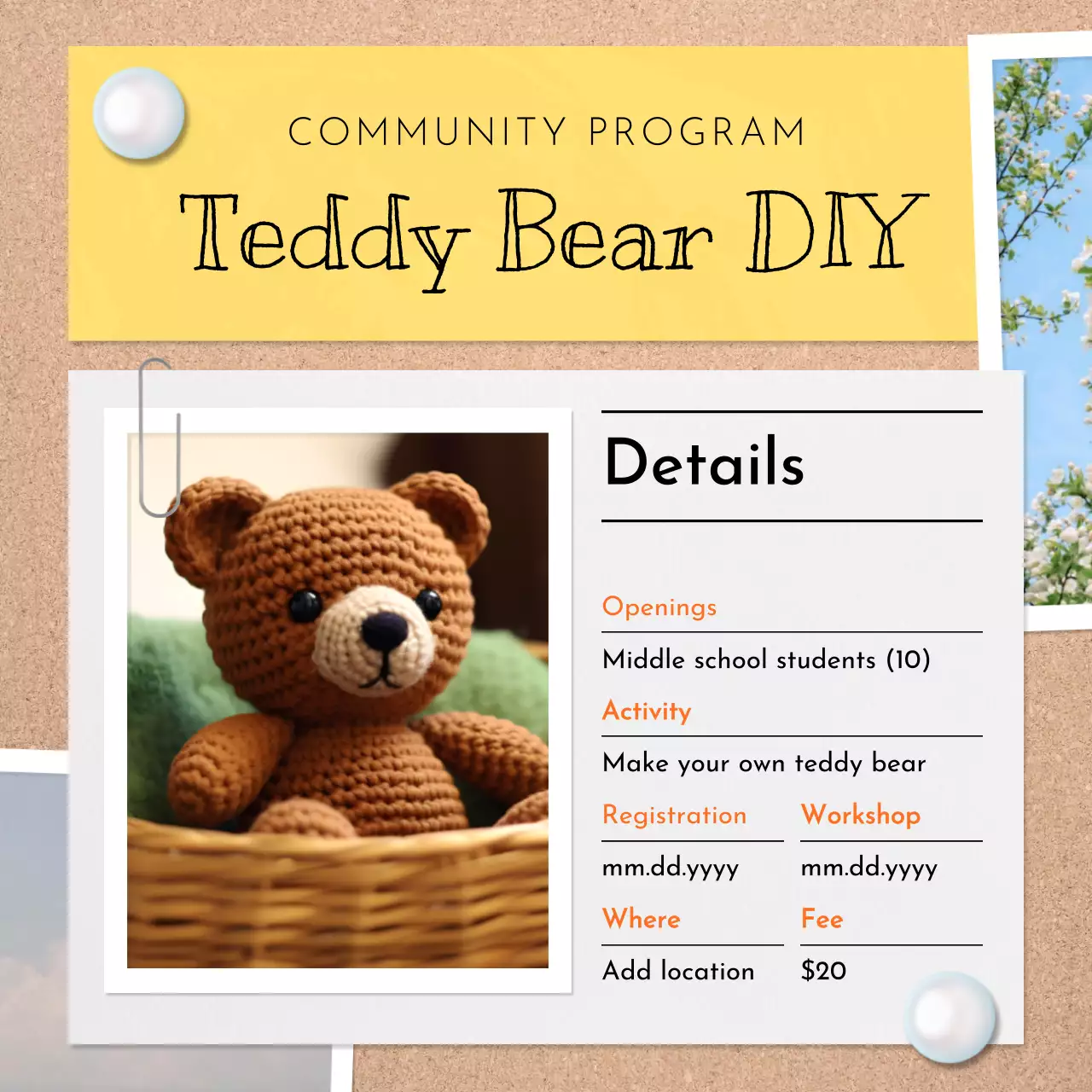 Brown Traditional Diy Workshop Registration Instagram Post