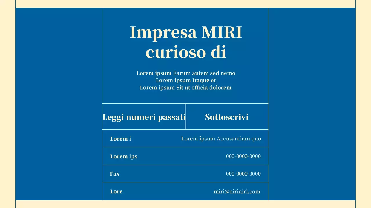 Newsletter di servizi aziendali minimalista in beige e blu