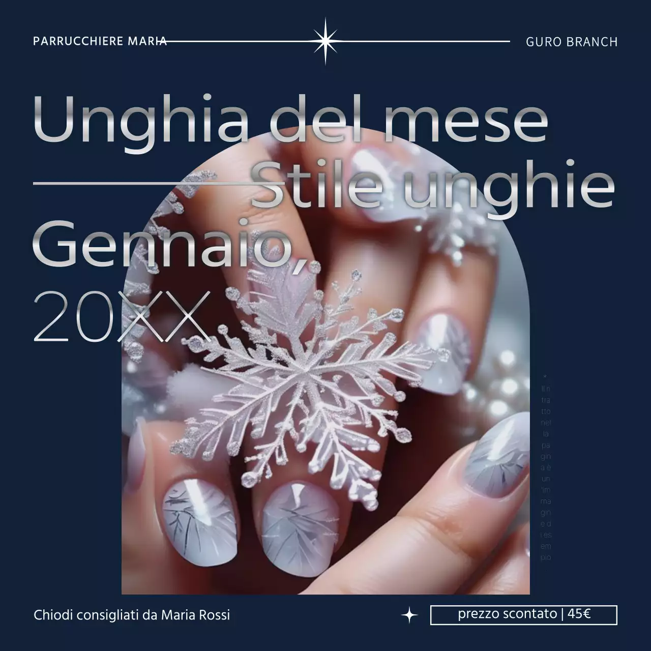 Promuovete i consigli per un nailstyle moderno in blu navy e argento