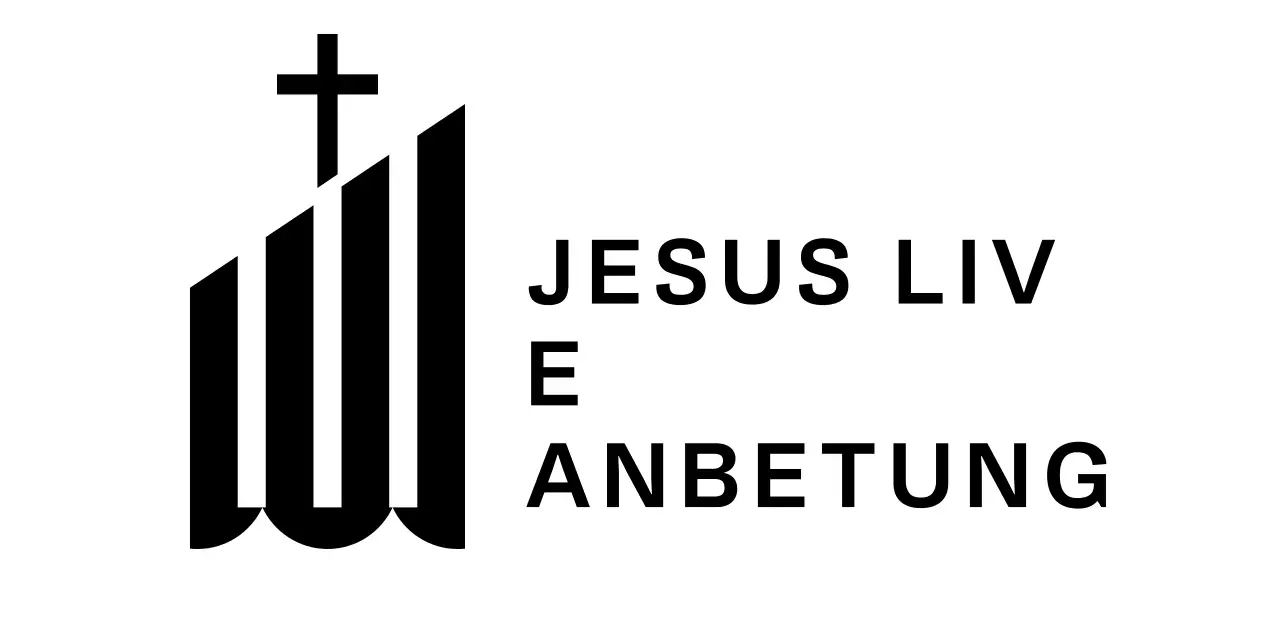 Religiöse Typografie Logo mit einfacher Gebäude-Illustration