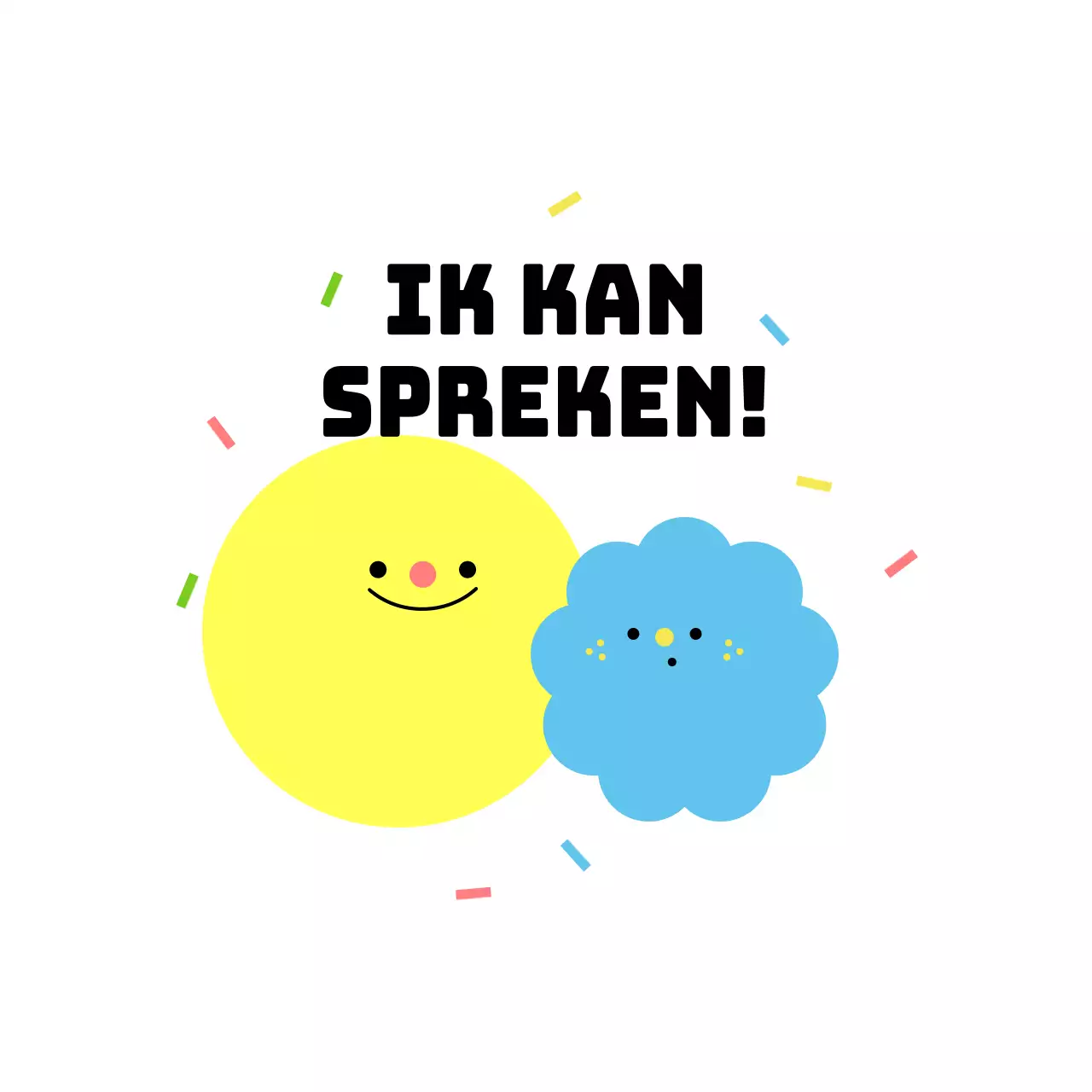 Geel en blauw promotieconcept voor een Engelse taalschool